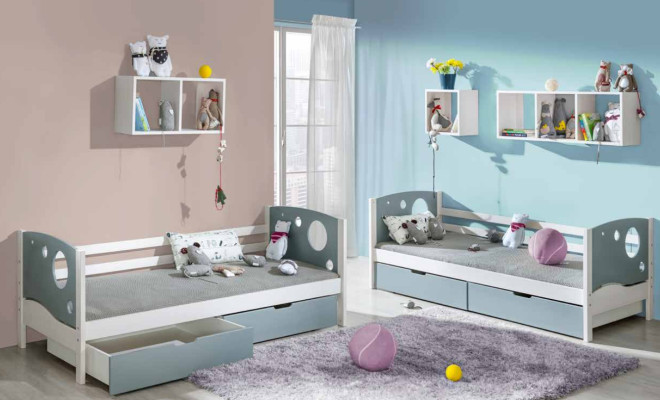 Etagenbett Hochbett Kinderbett 5 Farben Skandinavische Kiefer Holz Kinder Zimmer