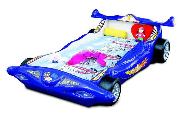 Blaues Rennauto Kinderbett Formula 1 Kinderbett Holzgestell Luxus Möbel