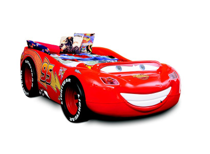 Rennwagen Auto Bett mit Matratze Kinderbett mit Led Autobett McQueen Disney Cars