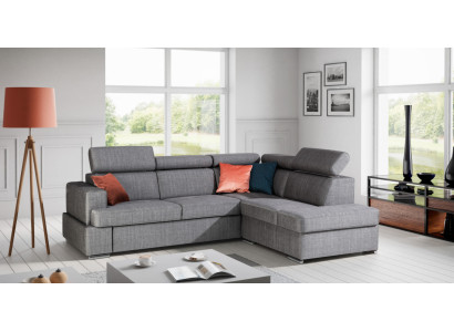 Bettfunktion Stoff Ecksofa L-Form Sofa Couch Design Couch Polster Textil Modern