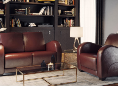 100% Italienisches Leder Sofagarnitur 2+1 Sitzer Couch Design Polster Modern