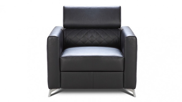 Sessel Designer Stuhl Polster Relex 100% Italienisches  Leder Lounge 1 Sitzer