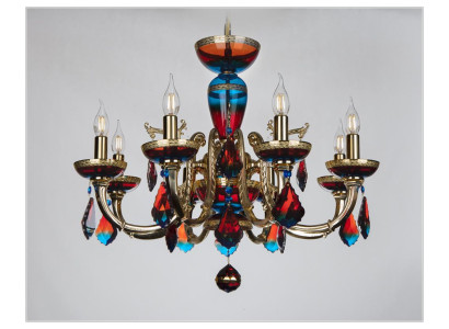 Design Kronleuchter Bohemia Decken Leuchte Bunte Kristall Lampe Lampen Leuchten
