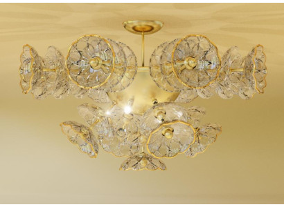Design Kronleuchter Bohemia Decken Leuchte Gold Kristall Lampe Lampen Leuchten