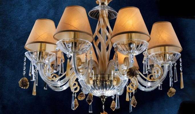 Luster Kristall Kronleuchter Hängeleuchte Leuchte Bohemia Lampe Deckenleuchte