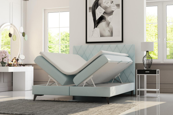 Chesterfield Boxspring Schlafzimmer Bett Doppel Betten Polster Kasten Funktion