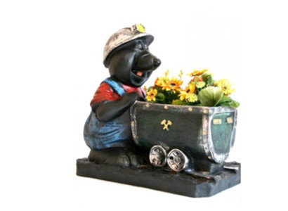 Blumentopf  Maulwurf Farten Deko Figur Statue Skulptur Figur Dekoration Topf Neu