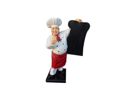 Werbe Tafel Koch Figur Statue Skulptur Werbefigur Menütafel Werbeaufsteller Neu