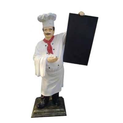 Koch Figur Statue Skulptur Werbefigur Menü Tafel Werbeaufsteller Speisekarte