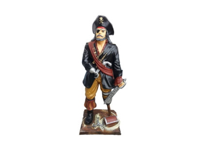 Pirat Figur Statue Design Skulptur Dekoration Karibik Piraten Garten Deko 100cm