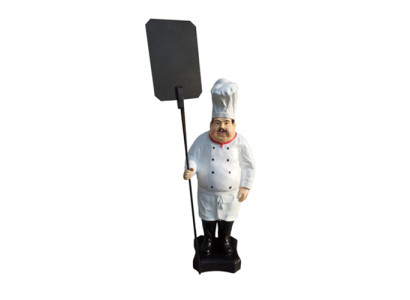 Werbefigur Koch Figur Statue Skulptur Menue Tafel Werbeaufsteller Speisekarte
