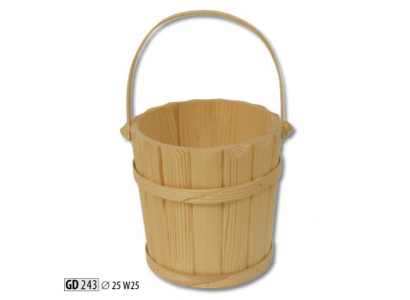 Holzeimer Wassereimer Saunaeimer Mittelalter Eimer Kiefer Echtes Holz 25cm Neu