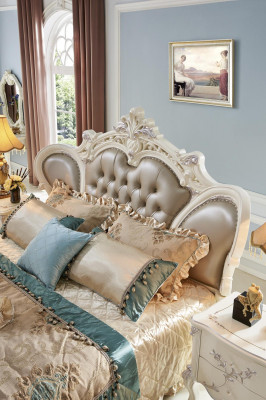Bett Polster Design Luxus Doppel Echtholz Betten Schlaf Zimmer  Chesterfield