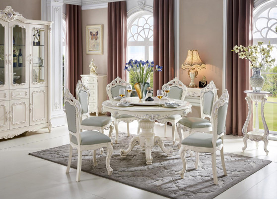 Klassische Barock Esszimmer Möbel Essgarnitur Lehnstuhl Tisch Gruppe 7tlg. Set