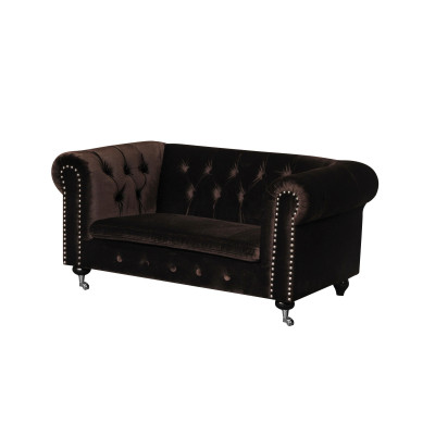 jvmoebel ® - Leder Sofa Couch  Royal Braun Polster Zweisitzer Couch Garnitur Neu