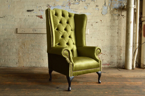 Lounge Ohren Sessel Club Designer Möbel Fernseh Sofa Stuhl Samt Polster Sitz Neu