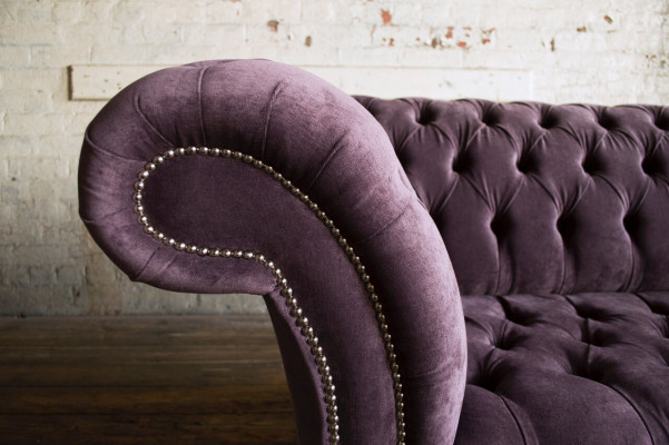 Sofa 2 Sitzer Chesterfield Design Relax Sofas Polster Moderne Couchen Lila Neu
