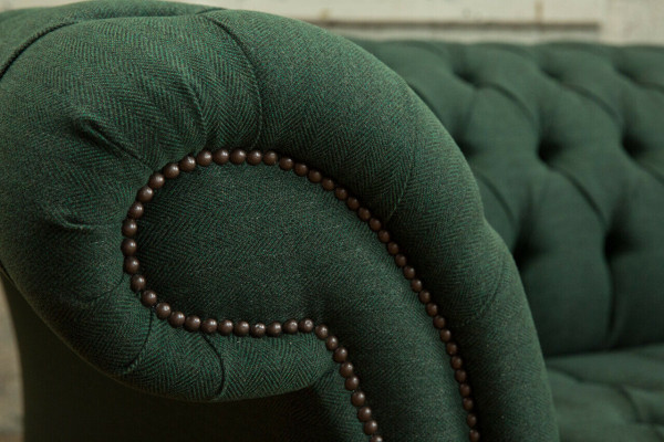 klassische Chesterfield Design Couch 3 Sitzer Sofa Couch Samt big 225cm Leder