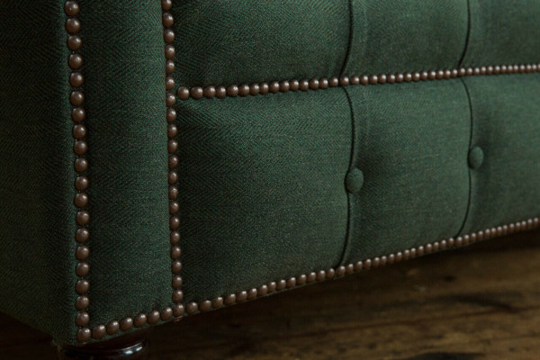 klassische Chesterfield Design Couch 3 Sitzer Sofa Couch Samt big 225cm Leder