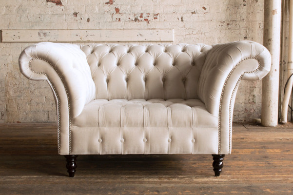 Chesterfield Sofa Couch Polster Garnitur 1,5 Sitzer Sofas Klassisch Einsitzer