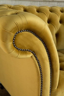 Sessel Chesterfield Sitz Textil Stoff Kunstleder Leder Couch Polster Einsitzer