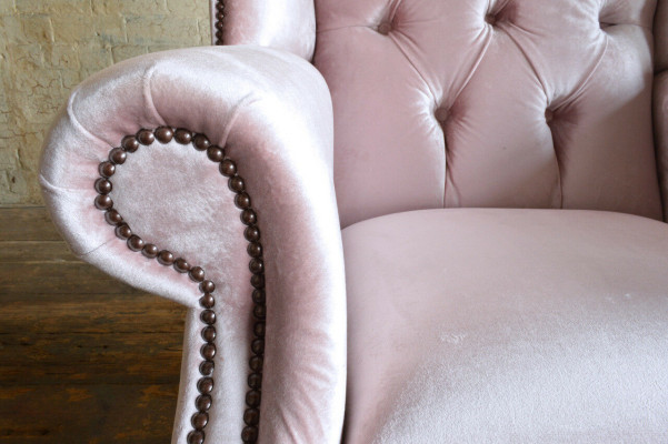Chesterfield Ohrensessel Einsitzer Sofa Couch Relax Polster Samt Leder Stoff Neu