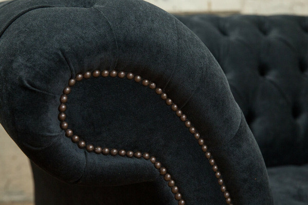 Schwarz Sofa Couch Polster Chesterfield Sitzmöbel Textil Stoff Leder Couchen Neu
