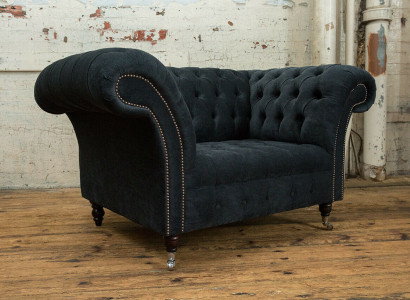 Schwarz Sofa Couch Polster Chesterfield Sitzmöbel Textil Stoff Leder Couchen Neu