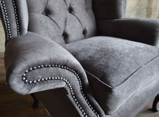 Chesterfield Sessel Fernseh Couch 1 Sitzer Sofa Textil Stoff Couchen Polster