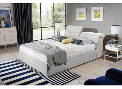 Weißes 180x200 Bett Schlafzimmer Betten Textil Leder Hotel Luxus Polster Big