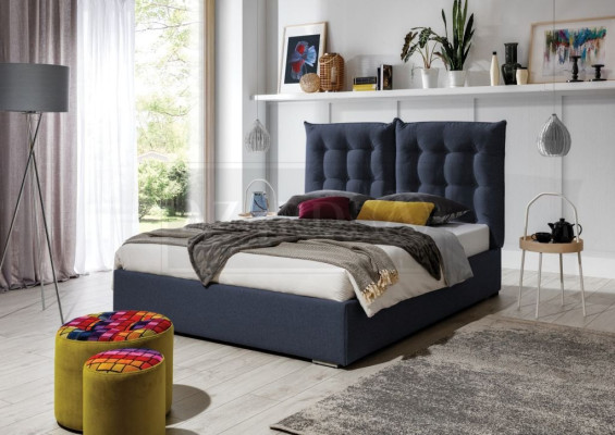 Blaues Polster Bett Moderne Bettgestelle Möbel Luxus Hotel Betten Schlafzimmer