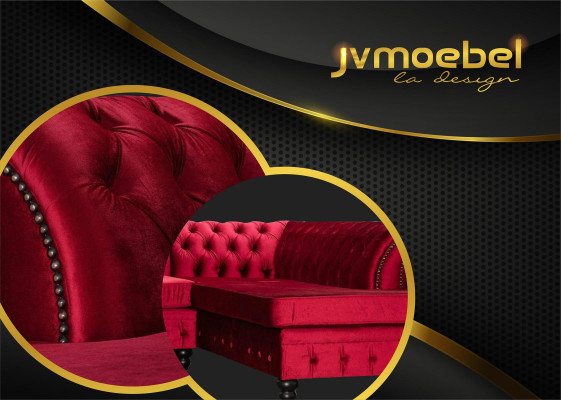 Chesterfield Wohnzimmer Couch Wohnlandschaft xxl Sofa Couchen Polster Ecke Samt