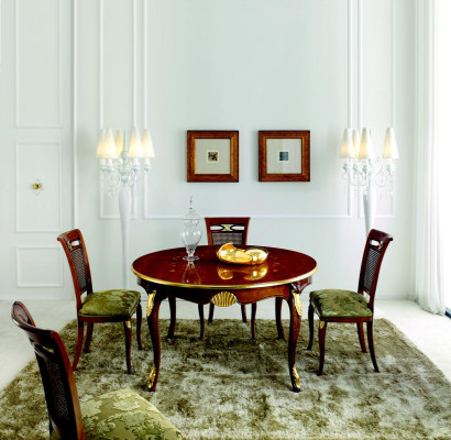 Esstisch Luxus Esszimmer Tische Rund Holz Italienische Möbel Stil Barock Tisch
