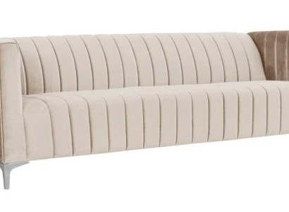 Beige Dreisitzer Stoff Wohnzimmer Design Couchen Polster Sofa Sofas Textil Couch
