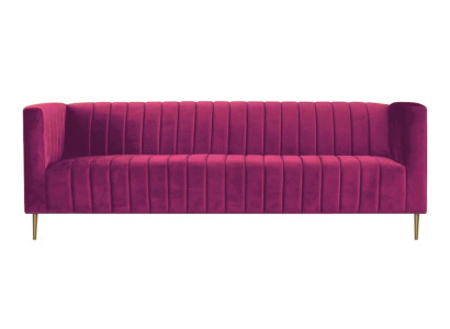 Pink Dreisitzer Stoff Wohnzimmer Design Couchen Polster Sofa Sofas Chesterfield