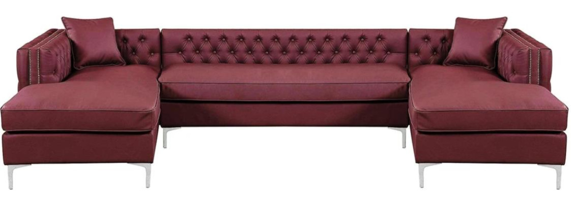 Ecksofa Beige Wohnlandschaft Couch Eckgarnitur Polster Chesterfield Möbel Design