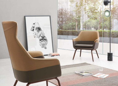 Sessel Club Lounge Designer Lehn Stuhl Polster Sofa 1 Sitzer Neu Leder Fernseh