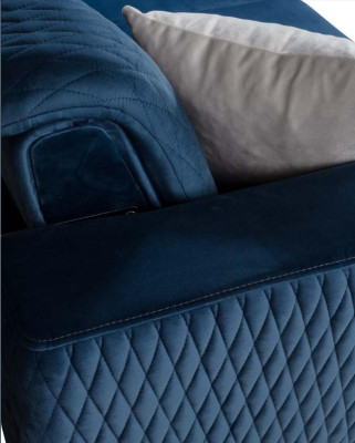 Blaue Dreisitzer Couch Couchen Sofa Elegante Sitzmöbel Sofa Wohnzimmer Neu Samt