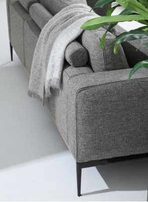 Zweisitzer Sofa 2 Sitzer Stoff Sofas Modern Design Wohnzimmer Grau