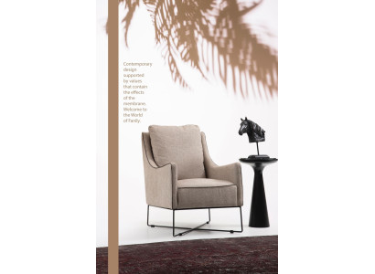 Ohrensessel Sessel Sitzer Cocktailsessel Stoff Wohnzimmer Modern Beige