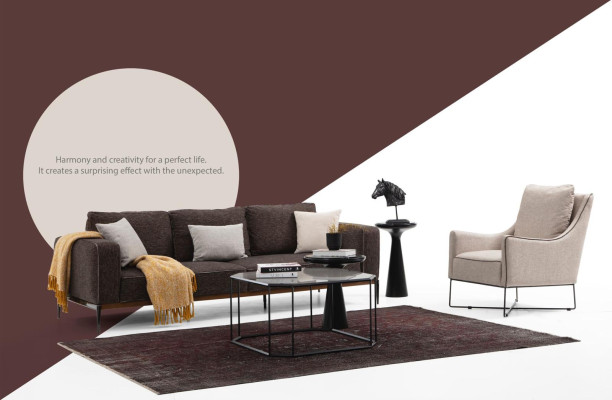 Zweisitzer Sofa 2 Sitzer Stoff Sofas Modern Design Wohnzimmer Grau