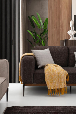 Zweisitzer Sofa 2 Sitzer Stoff Sofas Modern Design Wohnzimmer Grau