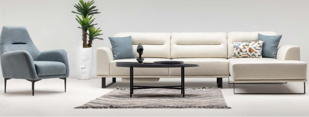 Sofagarnitur Ecksofa L form Sessel Stoffsofa Polstersofa Beige Couch