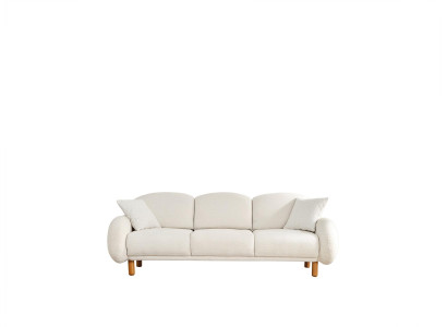 Couch Dreisitzer Sofa 3 Sitzer Stoffsofa Polstersofa Weiß Weiß Moderne