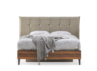 Braunes Doppelbett Designer Bett Schlafzimmer Schlafbett Bettgestell