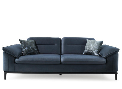 Blaues Polstersofa Stilvoller Dreisitzer Stoffsofa Edle 3-Sitzer Couch