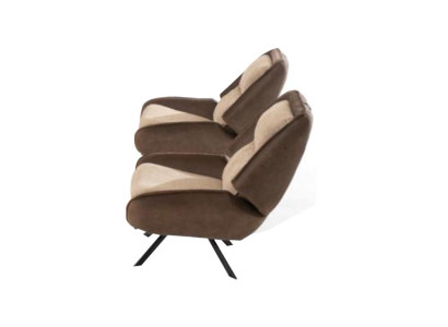 Beige-Braune Wohnzimmer Sessel Stilvoller 2-er Polster-Set Luxus Möbel