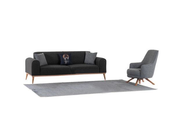 Exklusive Wohnzimmer Set aus 3-Sitzer Sofa und Sessel Neuheit 2tlg.