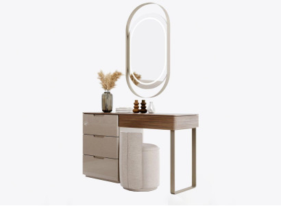 Schlafzimmer Set Luxus Schminktisch und Spiegel Hocker Design neu 3tlg
