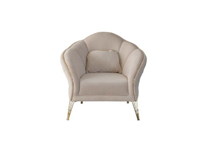 Chesterfield Design Beige Sofa Sessel Polster Couch Couchen 1 Sitzer Neu